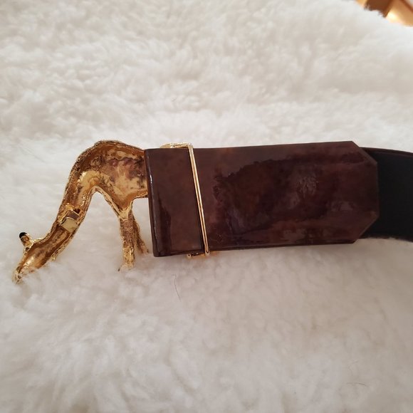 VINTAGE Designer Giraffee Buckle Mimi Di N 1992 - Original Belt - Picture 10 of 16